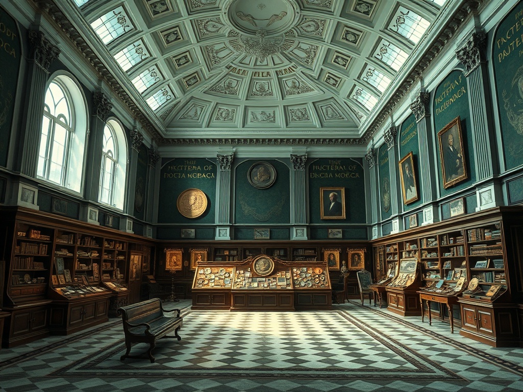 Великолепная библиотека с изысканным интерьером, книжными полками и уютной атмосферой.